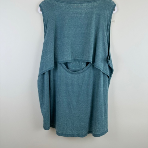 LIVI for LANE BRYANT Sleeveless Teal T Shirt Top Open Back Flap / Plus 26 - 28 - Picture 6 of 16